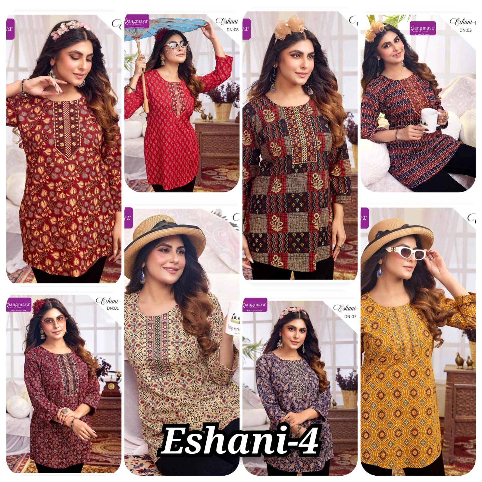  ESHANI-4 By kaamiri  01 To 08 Series Beautiful Festive Suits Colorful Stylish Fancy cotton tops At Wholesale Price